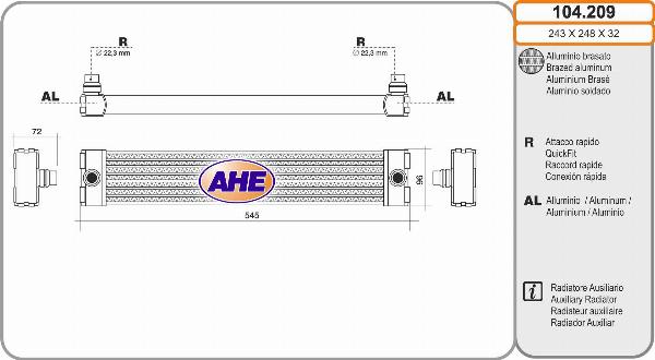 AHE 104.209 - Радіатор, охолодження двигуна autozip.com.ua