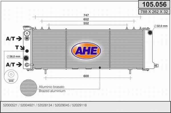 AHE 105.056 - Радіатор, охолодження двигуна autozip.com.ua