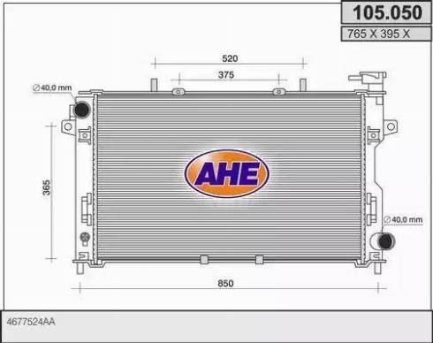 AHE 105.050 - Радіатор, охолодження двигуна autozip.com.ua
