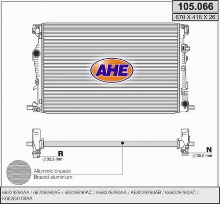 AHE 105.066 - Радіатор, охолодження двигуна autozip.com.ua