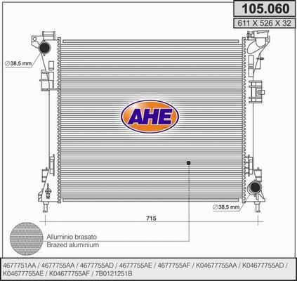 AHE 105.060 - Радіатор, охолодження двигуна autozip.com.ua