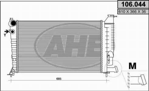 AHE 106.044 - Радіатор, охолодження двигуна autozip.com.ua