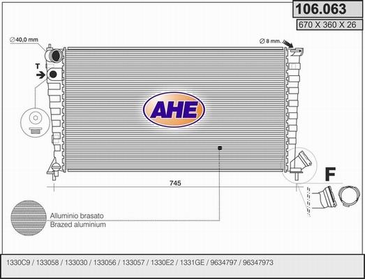 AHE 106.063 - Радіатор, охолодження двигуна autozip.com.ua