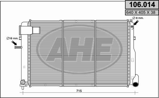 AHE 106014 - Радіатор, охолодження двигуна autozip.com.ua