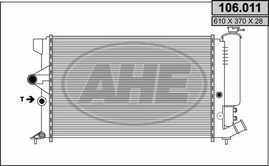 AHE 106.011 - Радіатор, охолодження двигуна autozip.com.ua