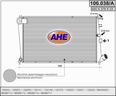 AHE 106.038/A - Радіатор, охолодження двигуна autozip.com.ua