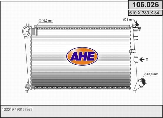 AHE 106.026 - Радіатор, охолодження двигуна autozip.com.ua