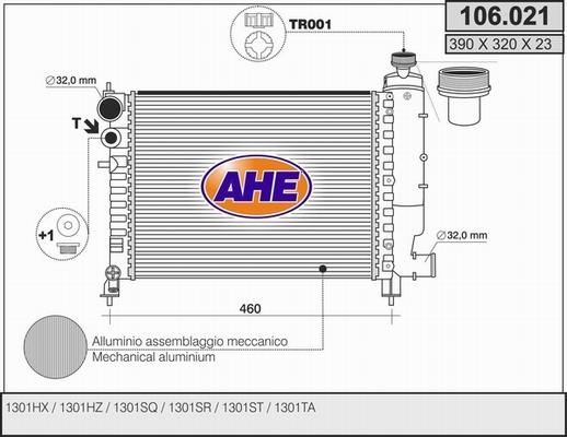 AHE 106.021 - Радіатор, охолодження двигуна autozip.com.ua