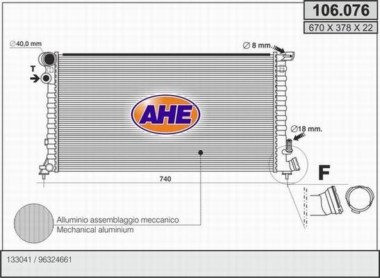AHE 106.076 - Радіатор, охолодження двигуна autozip.com.ua