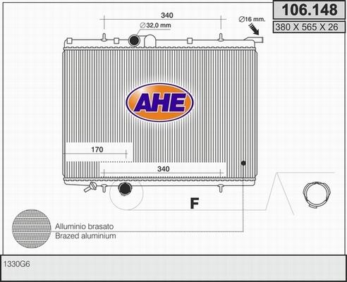 AHE 106.148 - Радіатор, охолодження двигуна autozip.com.ua