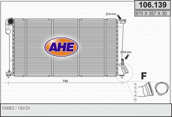 AHE 106.139 - Радіатор, охолодження двигуна autozip.com.ua