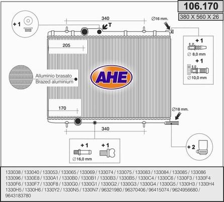 AHE 106.170 - Радіатор, охолодження двигуна autozip.com.ua