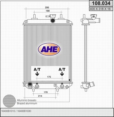 AHE 108.034 - Радіатор, охолодження двигуна autozip.com.ua