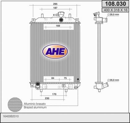 AHE 108.030 - Радіатор, охолодження двигуна autozip.com.ua