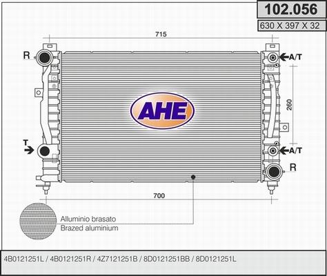 AHE 102.056 - Радіатор, охолодження двигуна autozip.com.ua