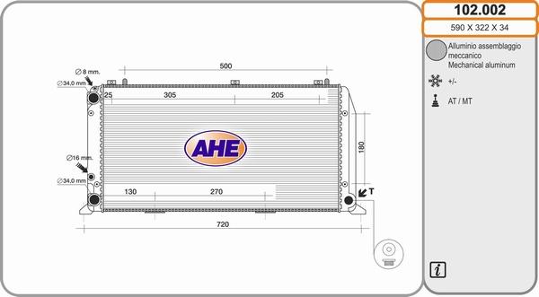AHE 102.002 - Радіатор, охолодження двигуна autozip.com.ua