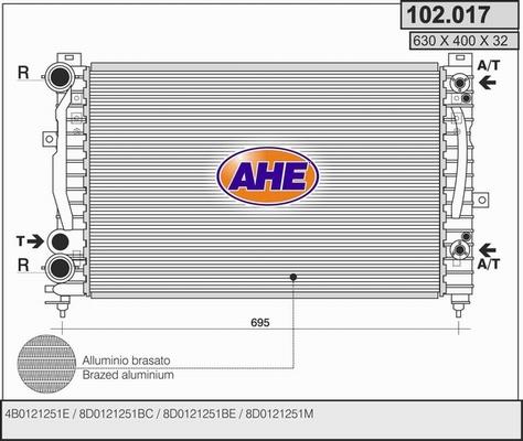 AHE 102.017 - Радіатор, охолодження двигуна autozip.com.ua