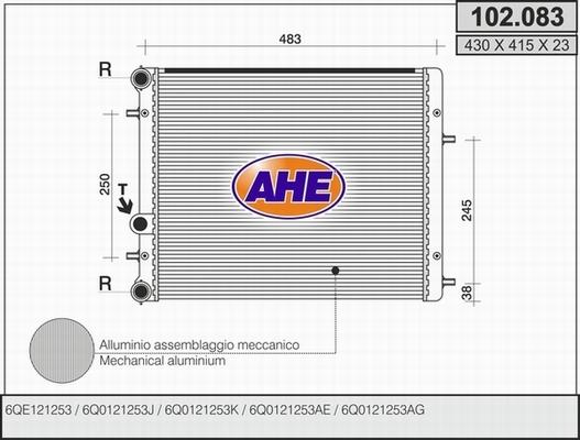 AHE 102.083 - Радіатор, охолодження двигуна autozip.com.ua