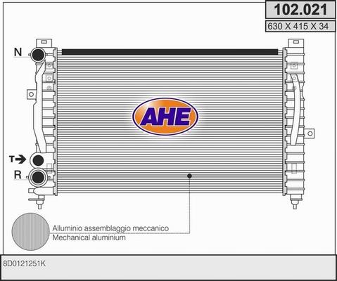 AHE 102.021 - Радіатор, охолодження двигуна autozip.com.ua