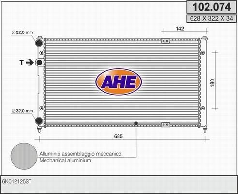AHE 102.074 - Радіатор, охолодження двигуна autozip.com.ua