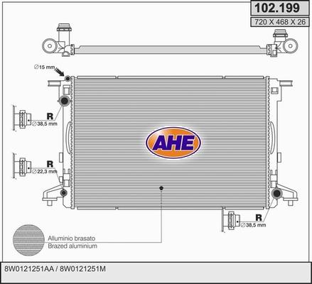 AHE 102.199 - Радіатор, охолодження двигуна autozip.com.ua