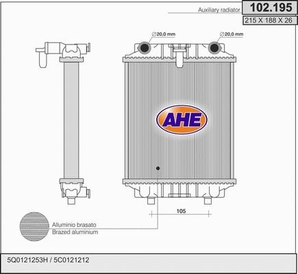 AHE 102.195 - Радіатор, охолодження двигуна autozip.com.ua