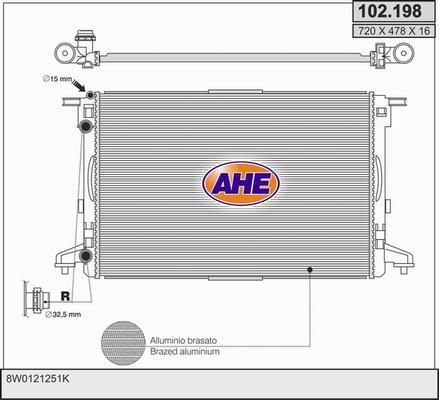 AHE 102.198 - Радіатор, охолодження двигуна autozip.com.ua