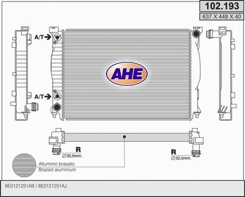 AHE 102.193 - Радіатор, охолодження двигуна autozip.com.ua