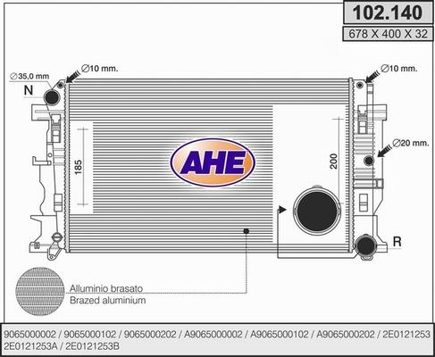 AHE 102.140 - Радіатор, охолодження двигуна autozip.com.ua