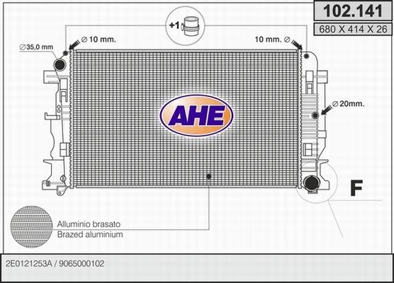 AHE 102.141 - Радіатор, охолодження двигуна autozip.com.ua