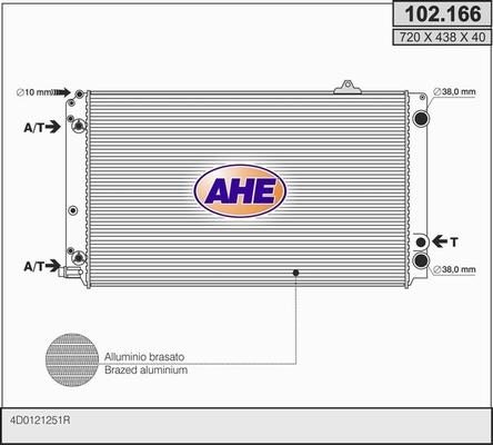 AHE 102.166 - Радіатор, охолодження двигуна autozip.com.ua