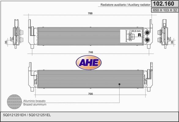 AHE 102.160 - Радіатор, охолодження двигуна autozip.com.ua