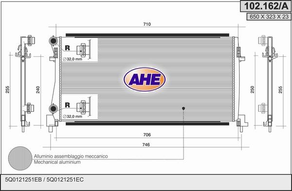 AHE 102.162/A - Радіатор, охолодження двигуна autozip.com.ua