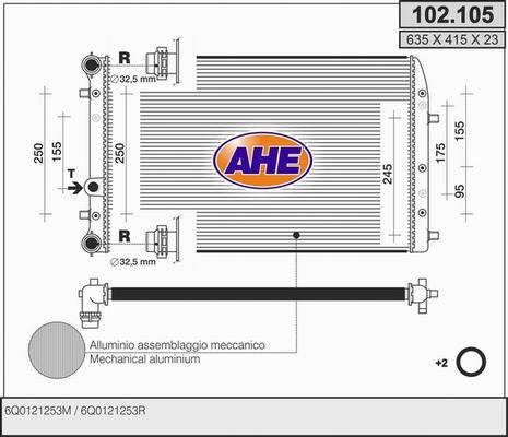 AHE 102.105 - Радіатор, охолодження двигуна autozip.com.ua