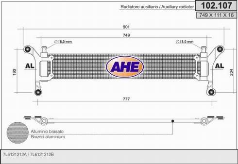 AHE 102.107 - Радіатор, охолодження двигуна autozip.com.ua