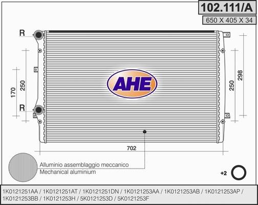 AHE 102.111/A - Радіатор, охолодження двигуна autozip.com.ua