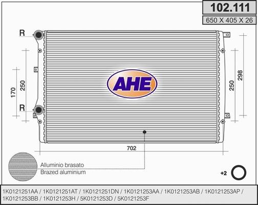 AHE 102.111 - Радіатор, охолодження двигуна autozip.com.ua