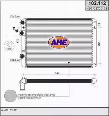 AHE 102.112 - Радіатор, охолодження двигуна autozip.com.ua