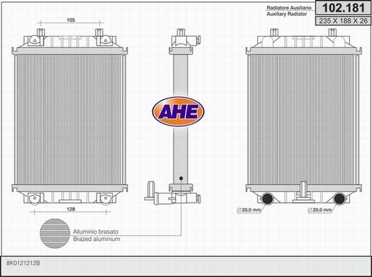 AHE 102.181 - Радіатор, охолодження двигуна autozip.com.ua