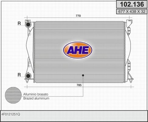 AHE 102.136 - Радіатор, охолодження двигуна autozip.com.ua