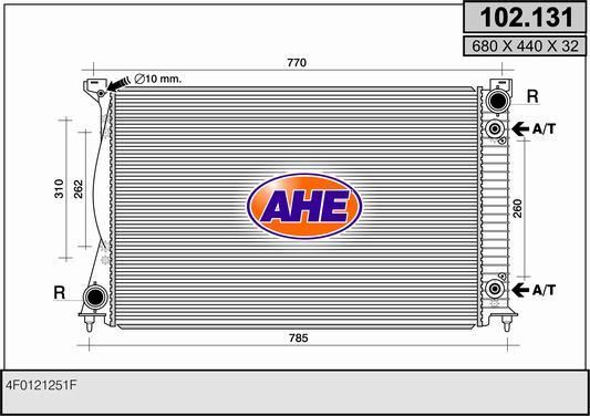 AHE 102.131 - Радіатор, охолодження двигуна autozip.com.ua