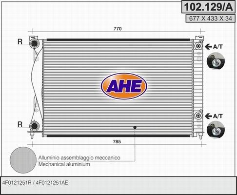 AHE 102.129/A - Радіатор, охолодження двигуна autozip.com.ua