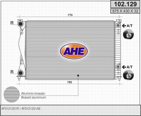 AHE 102.129 - Радіатор, охолодження двигуна autozip.com.ua
