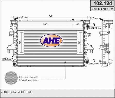 AHE 102.124 - Радіатор, охолодження двигуна autozip.com.ua