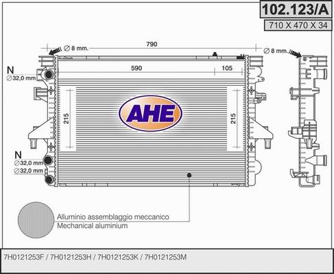 AHE 102.123/A - Радіатор, охолодження двигуна autozip.com.ua