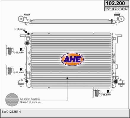 AHE 102.200 - Радіатор, охолодження двигуна autozip.com.ua