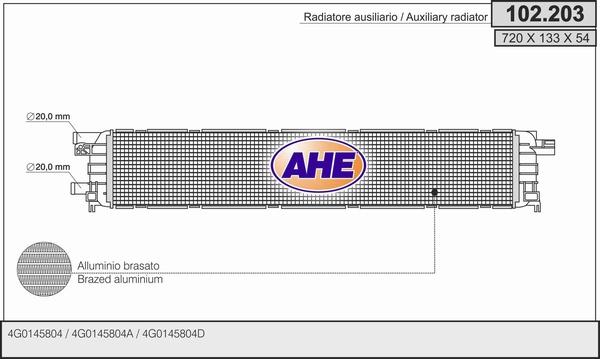 AHE 102.203 - Радіатор, охолодження двигуна autozip.com.ua
