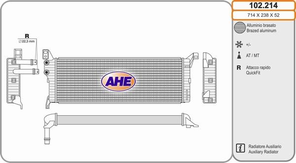 AHE 102.214 - Радіатор, охолодження двигуна autozip.com.ua