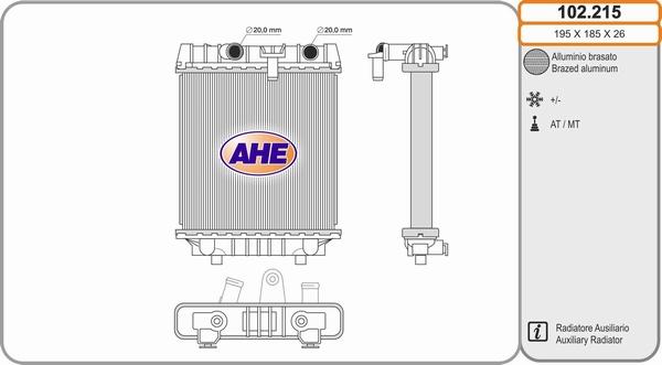 AHE 102.215 - Радіатор, охолодження двигуна autozip.com.ua