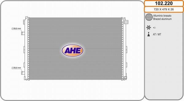AHE 102.220 - Радіатор, охолодження двигуна autozip.com.ua